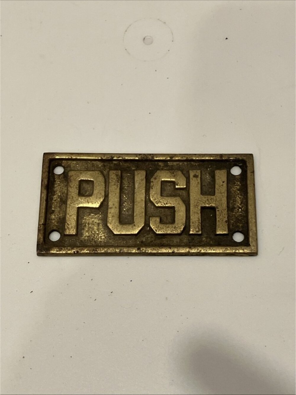 Vintage Small Brass Push Door Sign